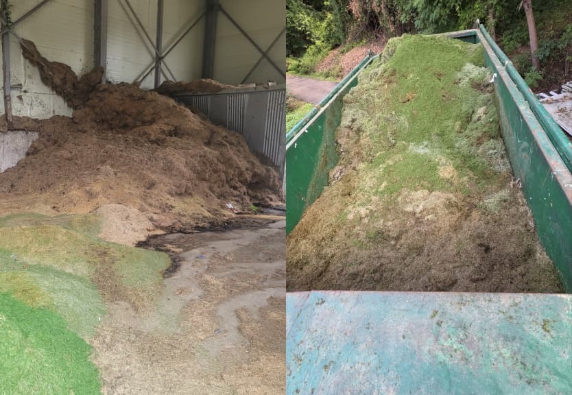 초본류 처리 현장